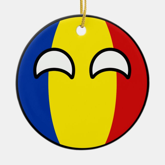 Adorno De Cerámica Rumania Geeky que tiende divertida Countryball (Frente)