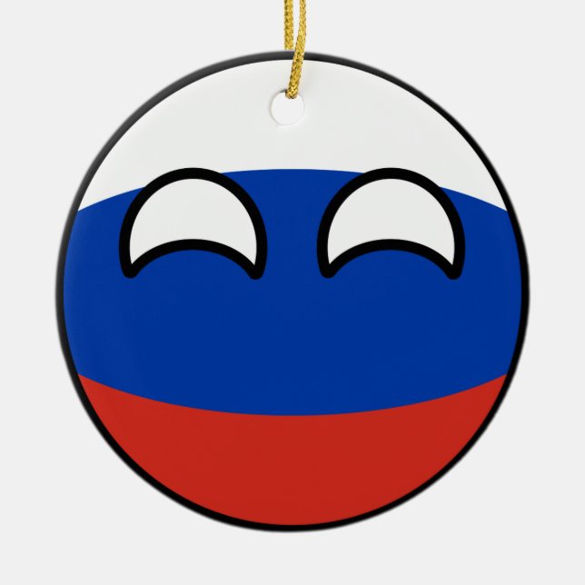 Adorno De Cerámica Rusia Geeky que tiende divertida Countryball (Frente)