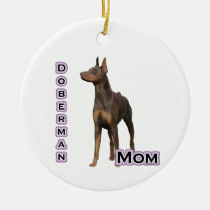Adorno De Cerámica Rust Doberman Mom 4 - Keychain