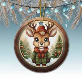 Adorno De Cerámica Rustic Holiday Reindeer, Xmas Deer, Christmas 🦌🎄