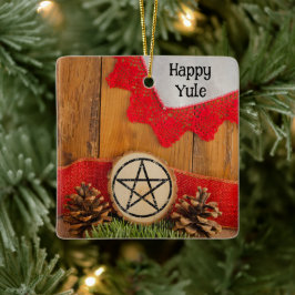 Adorno De Cerámica Rustic Pine Cones Happy Yule