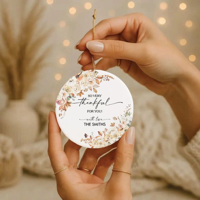 Adorno De Cerámica Rustic Pumpkins Thanksgiving Dinner Ornament  (Subido por el creador)