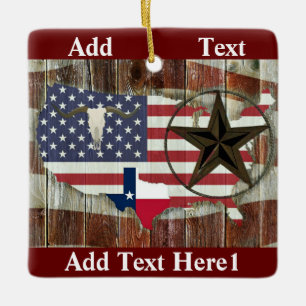 Adorno De Cerámica Rustic Texas Lone Star Texas Long Horn Ceramic Orn