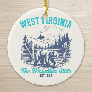Adorno De Cerámica Rustic West Virginia Nature Scene
