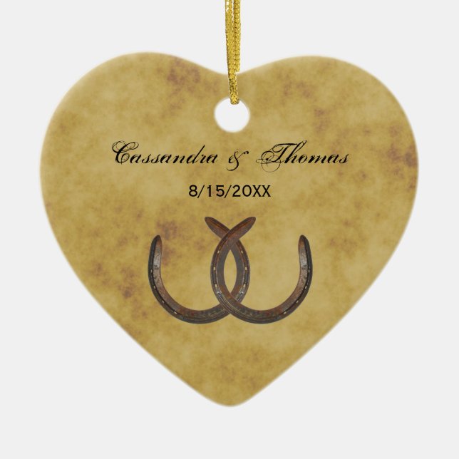 Adorno De Cerámica Rústico herradura angustiada BG (Frente)