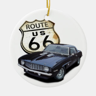 Adorno De Cerámica Ruta 66 Camaro