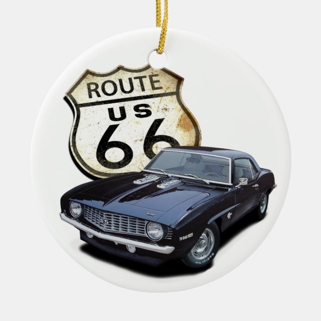 Adorno De Cerámica Ruta 66 Camaro (Frente)