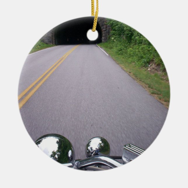 Adorno De Cerámica Ruta escénica de la ruta verde azul de Ridge (Frente)