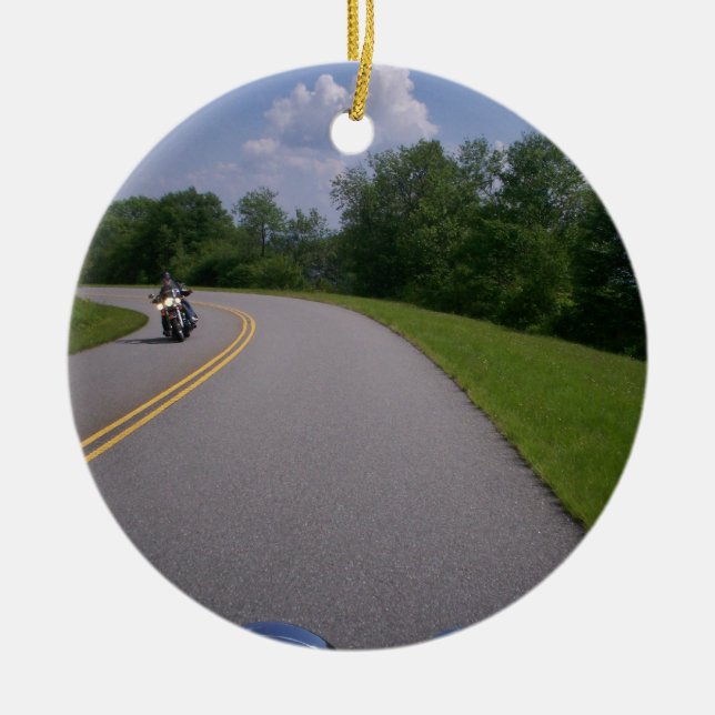 Adorno De Cerámica Ruta escénica de la ruta verde azul de Ridge (Frente)