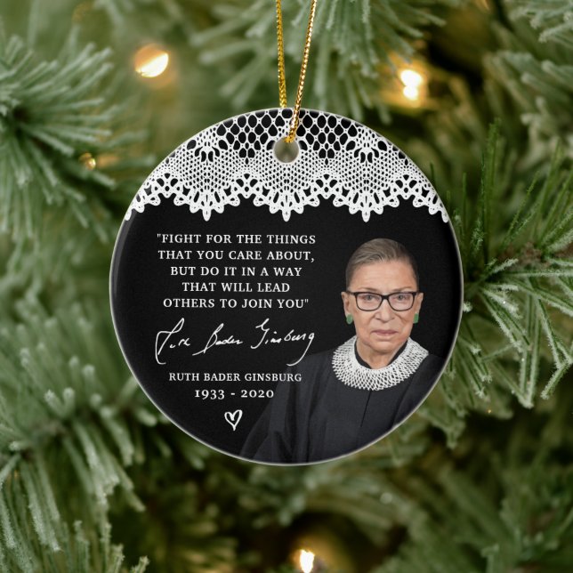 Adorno De Cerámica Ruth Bader Ginsburg Collar RBG Árbol de Navidad (Árbol)