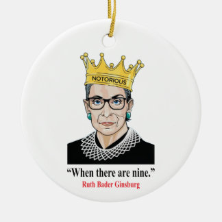 Adorno De Cerámica Ruth Bader Ginsburg - RBG: "Cuando hay nueve".