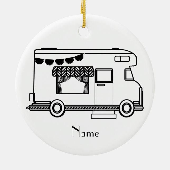 Adorno De Cerámica RV Camper Caravana Thunder_Cove (Atrás)