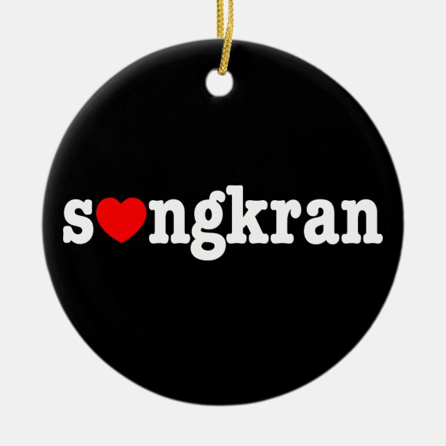 Adorno De Cerámica s ❤ ngkran ~ Heart (Love) Songkran (Frente)