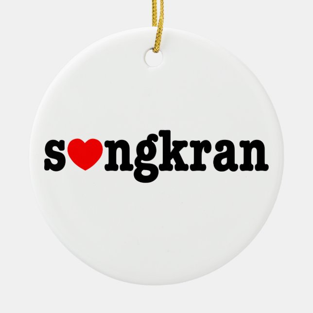 Adorno De Cerámica s ❤ ngkran ~ Heart (Love) Songkran (Frente)