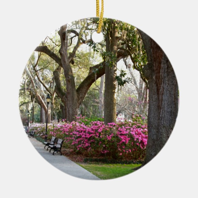 Adorno De Cerámica Sabana Georgia en las azaleas Oa del parque de (Frente)