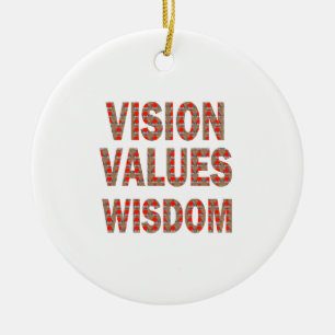 Adorno De Cerámica Sabiduría de los valores de VISION: REGALOS