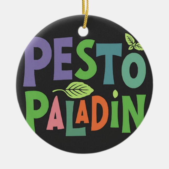Adorno De Cerámica Sabores de la aventura: Pesto Paladin (Frente)