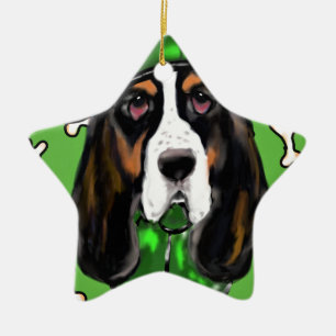 Adorno De Cerámica Sabueso Basset