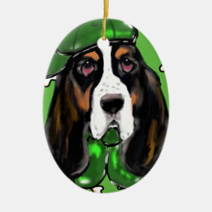 Adorno De Cerámica Sabueso Basset
