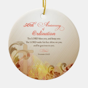 Adorno De Cerámica Sacerdote, 50 Aniversario de la Bendición de la O