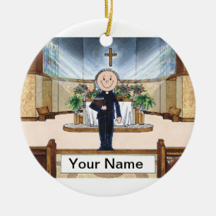 Adorno De Cerámica Sacerdote - hombre