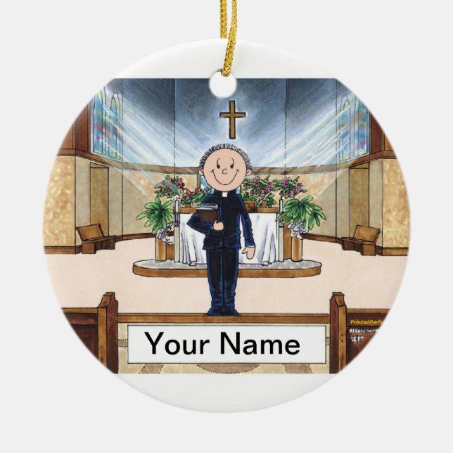 Adorno De Cerámica Sacerdote - hombre (Frente)