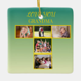 Adorno De Cerámica Sage Gold T-Collage Ornament Design