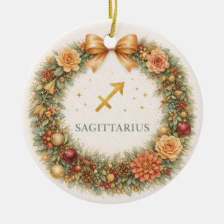 Adorno De Cerámica Sagittarius Zodiac Christmas Ornament – Woodland W