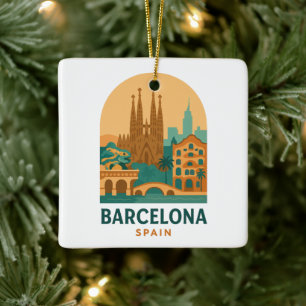 Adorno De Cerámica Sagrada Familia, Barcelona, España, Viajes Antiguo