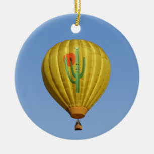 Adorno De Cerámica Sahuaro Sunrise Balón de aire caliente