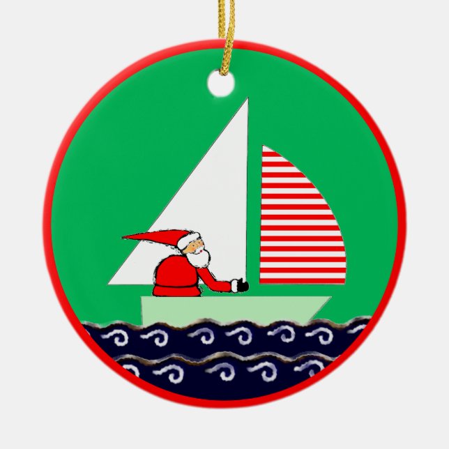 Adorno De Cerámica Sailing Christmas (Frente)