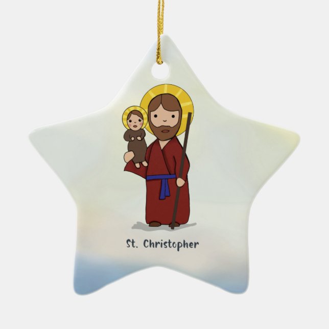 Adorno De Cerámica Saint Christopher Feast Day (Frente)