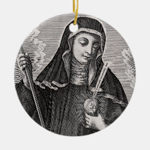Adorno De Cerámica Saint Gertrude, el gran místico benedictino alemán