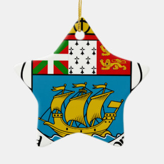 Adorno De Cerámica Saint Pierre y escudo de armas de Miquelon
