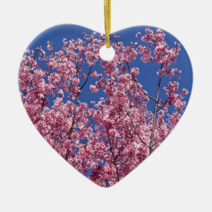 Adorno De Cerámica Sakura Flor de Cerezo en el Azul