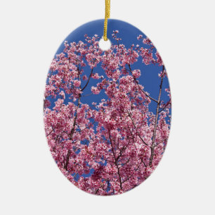 Adorno De Cerámica Sakura Flor de Cerezo en el Azul