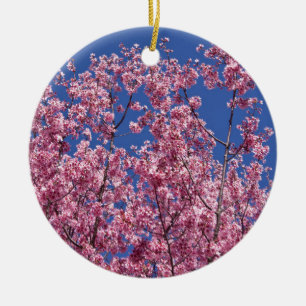 Adorno De Cerámica Sakura Flor de Cerezo en el Azul