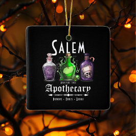 Adorno De Cerámica Salem de Halloween Potions Apothecary Tonics Elixi