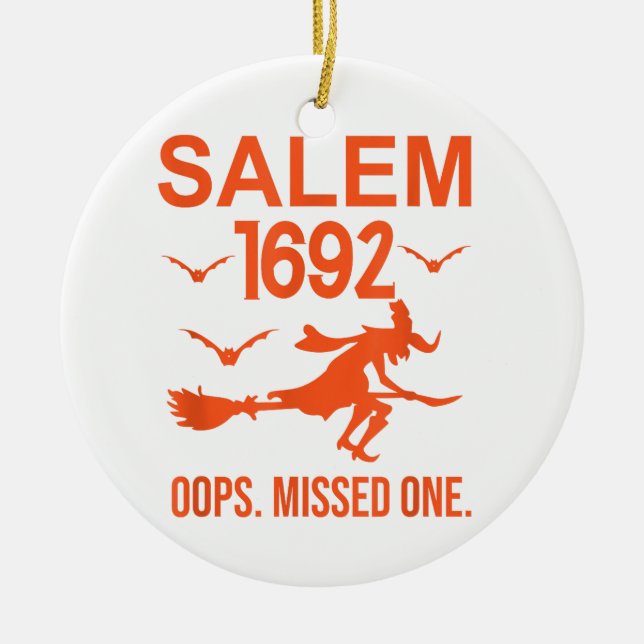 Adorno De Cerámica Salem Witch Juals 1692 Oops The Missed One Hallow (Frente)