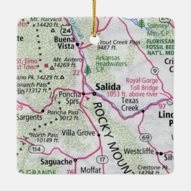 Adorno De Cerámica Salida CO Mapa (Reverso)