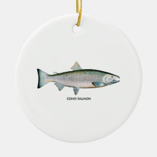 Adorno De Cerámica Salmón plateado (fase oceánica)