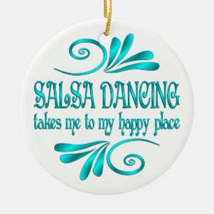 Adorno De Cerámica Salsa bailando feliz lugar
