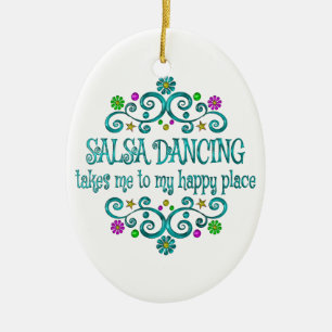 Adorno De Cerámica Salsa bailando feliz lugar