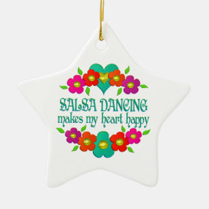 Adorno De Cerámica Salsa Dancing Heart Happy