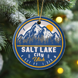Adorno De Cerámica Salt Lake City Utah Retro Sunset Souvenirs 60