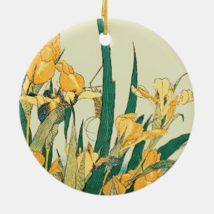 Adorno De Cerámica Saltamontes Hokusai y el iris Japón
