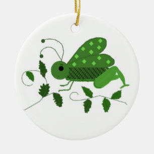 Adorno De Cerámica Saltamontes verde