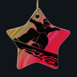 Adorno De Cerámica Salto de Snowboard<br><div class="desc">¡Muéstrale cómo se arroja y se aplasta en tu snowboard!</div>