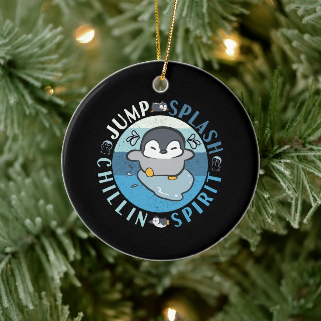 Adorno De Cerámica Salto Esplash Chillin Spirit - Siéntete pingüino b (Árbol)