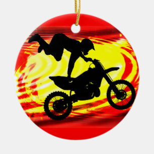 Adorno De Cerámica Salto explosivo del motocrós